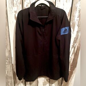 Adidas Half zip pullover black with blue size large